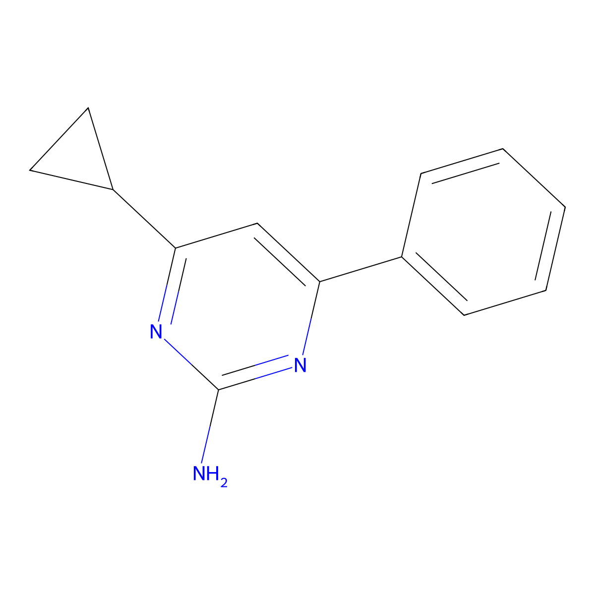 2-Amino-4-phenyl-6-cyclopropylpyrimidine molecular structure, CAS 1402215-88-6