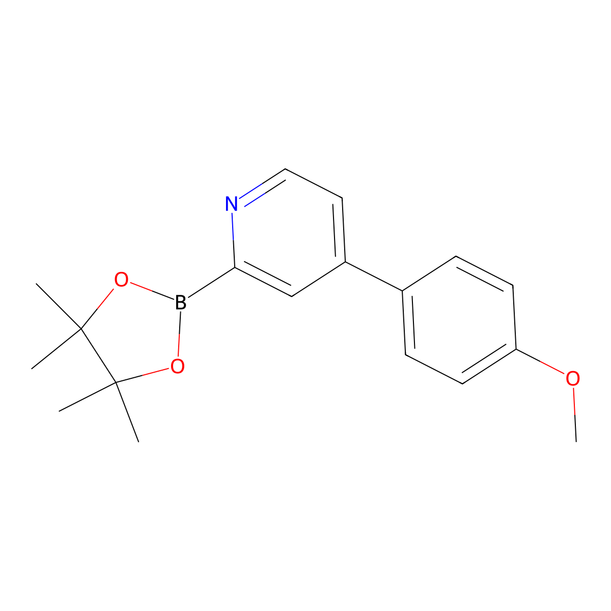 4-(4-Methoxyphenyl)pyridine-2-boronic acid pinacol ester molecular structure, CAS 1402226-77-0