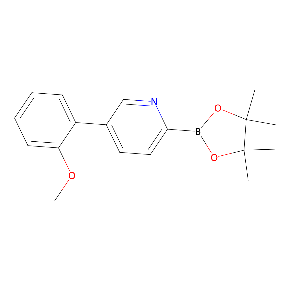 5-(2-Methoxyphenyl)pyridine-2-boronic acid pinacol ester molecular structure, CAS 1402226-80-5