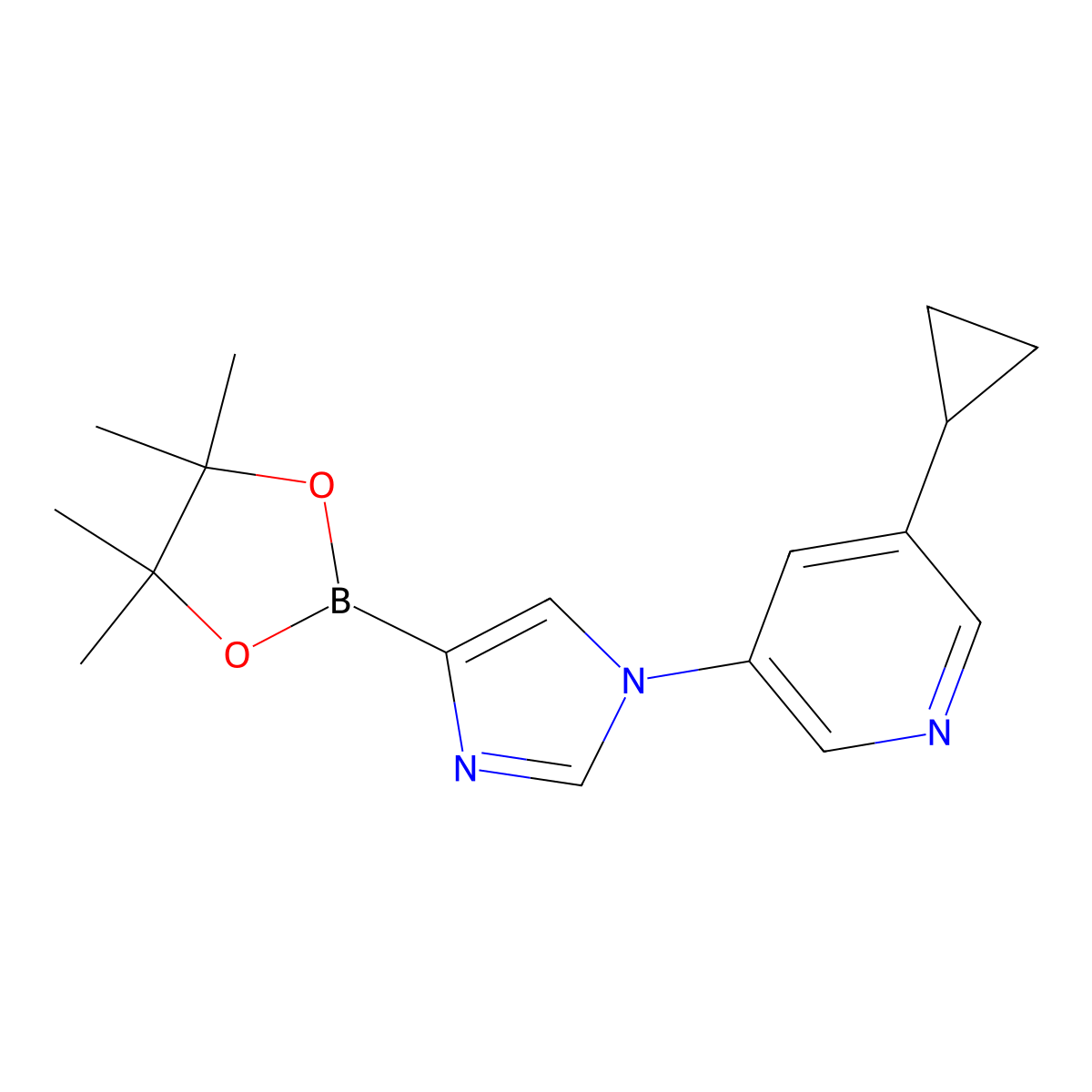 1-(5-Cyclopropyl-3-pyridyl)-1H-imidazole-4-boronic acid pinacol ester molecular structure, CAS 1402226-83-8