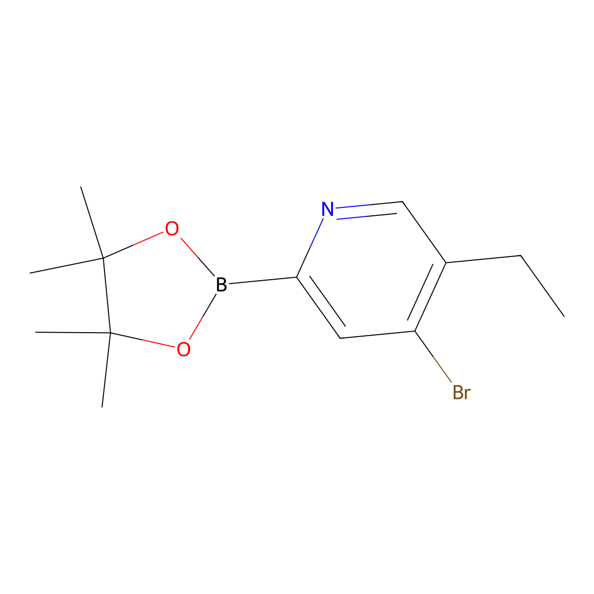 4-Bromo-5-ethylpyridine-2-boronic acid pinacol ester molecular structure, CAS 1402226-85-0