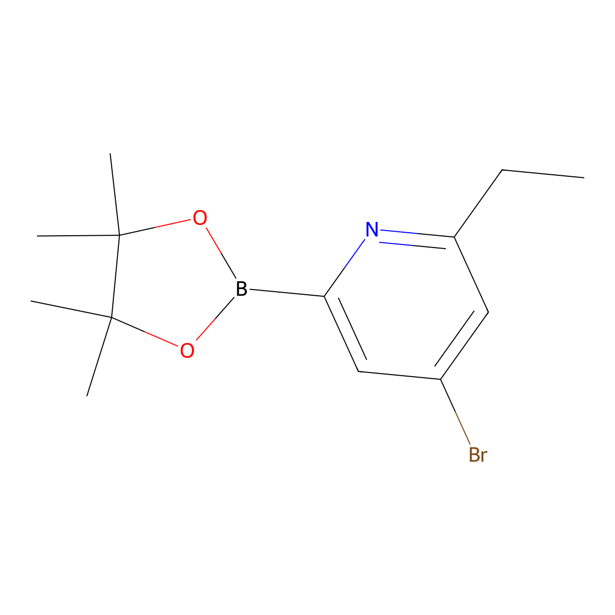 4-Bromo-6-ethylpyridine-2-boronic acid pinacol ester molecular structure, CAS 1402226-87-2