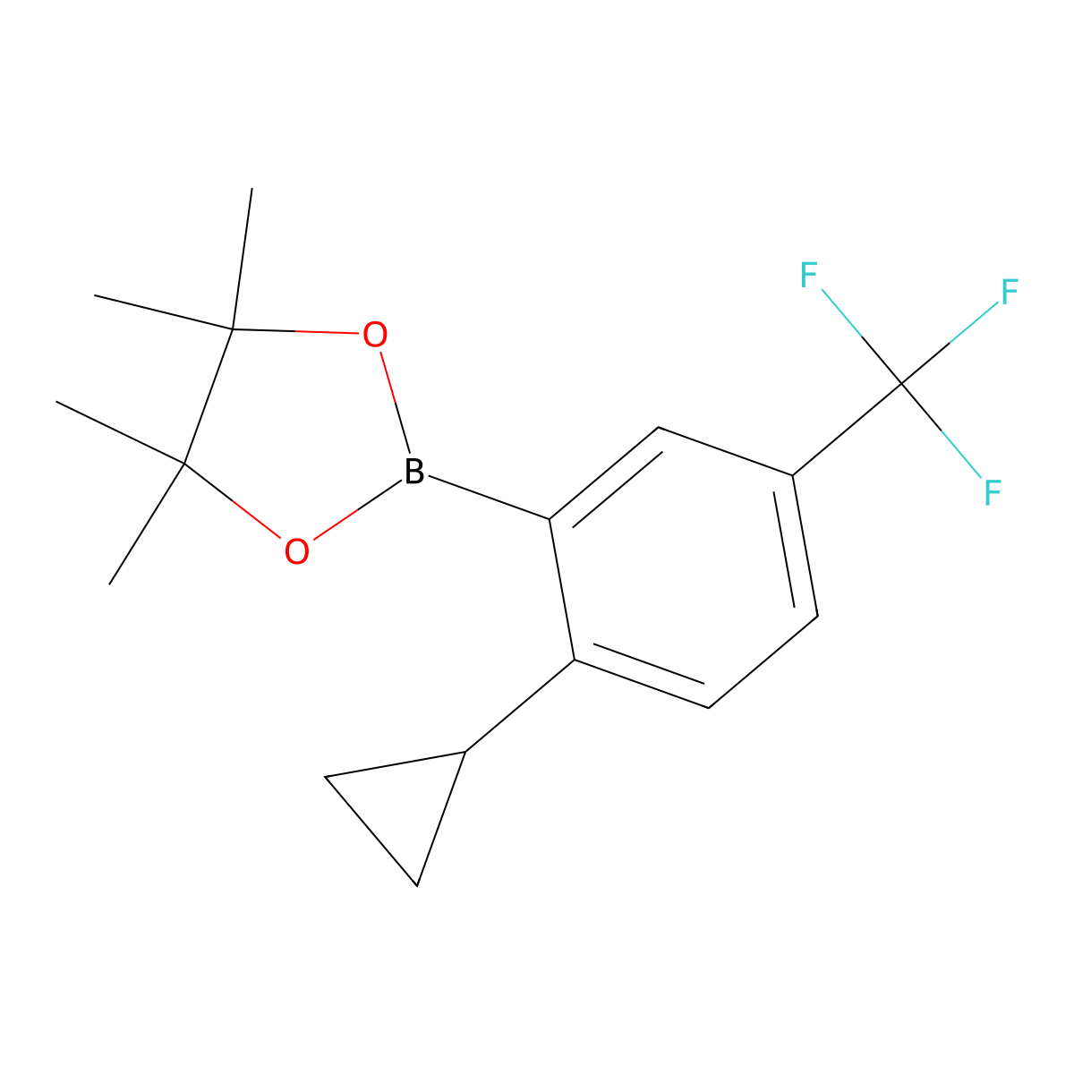 3-Trifluoromethyl-6-cyclopropylphenylboronic acid pinacol ester molecular structure, CAS 1402226-93-0
