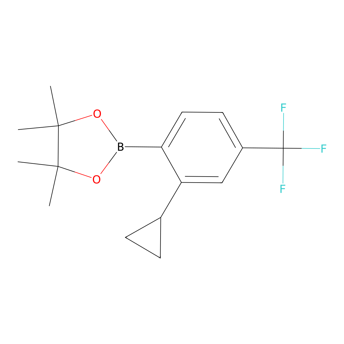 4-Trifluoromethyl-6-cyclopropylphenylboronic acid pinacol ester molecular structure, CAS 1402226-95-2