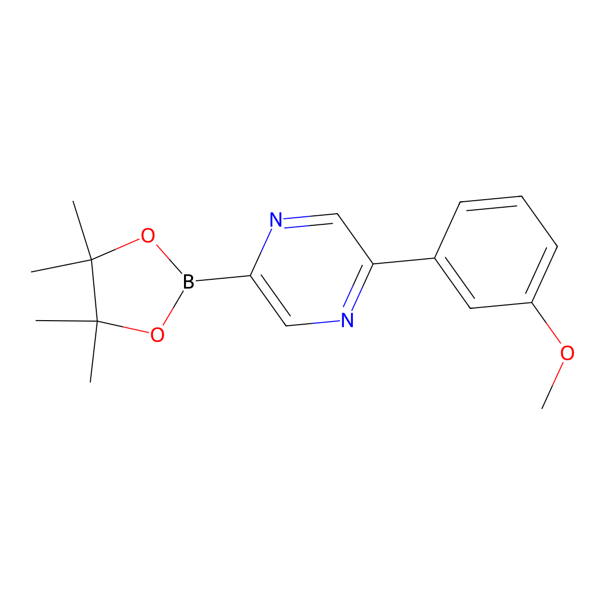 5-(3-Methoxyphenyl)pyrazine-2-boronic acid pinacol ester molecular structure, CAS 1402227-11-5