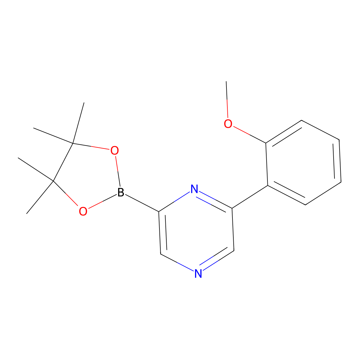 6-(2-Methoxyphenyl)pyrazine-2-boronic acid pinacol ester molecular structure, CAS 1402227-17-1