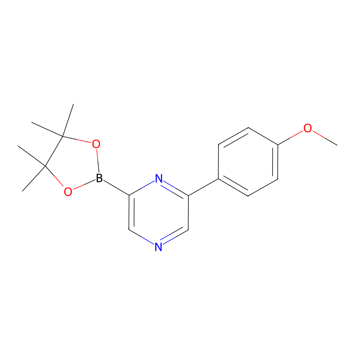 6-(4-Methoxyphenyl)pyrazine-2-boronic acid pinacol ester molecular structure, CAS 1402227-19-3