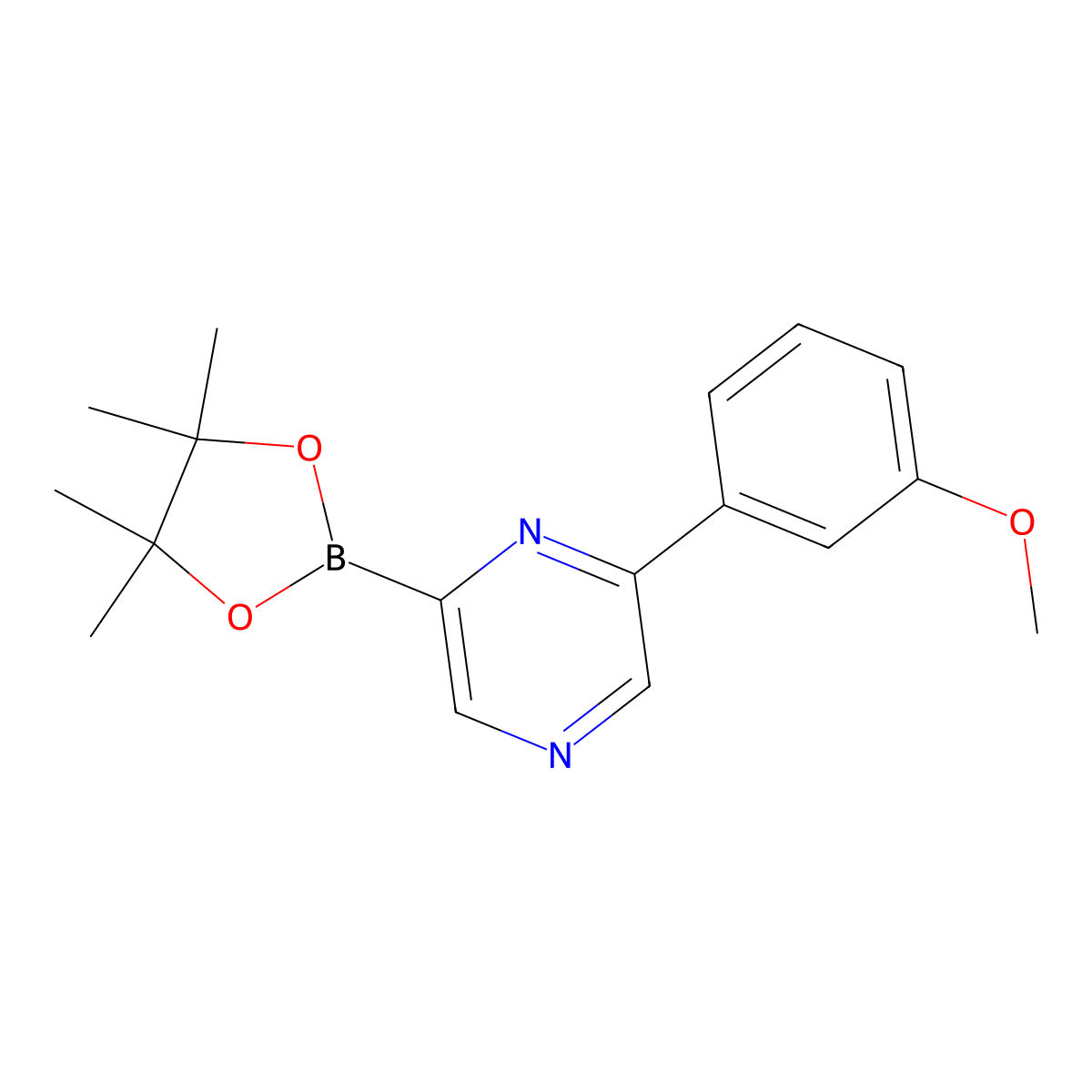 6-(3-Methoxyphenyl)pyrazine-2-boronic acid pinacol ester molecular structure, CAS 1402227-21-7