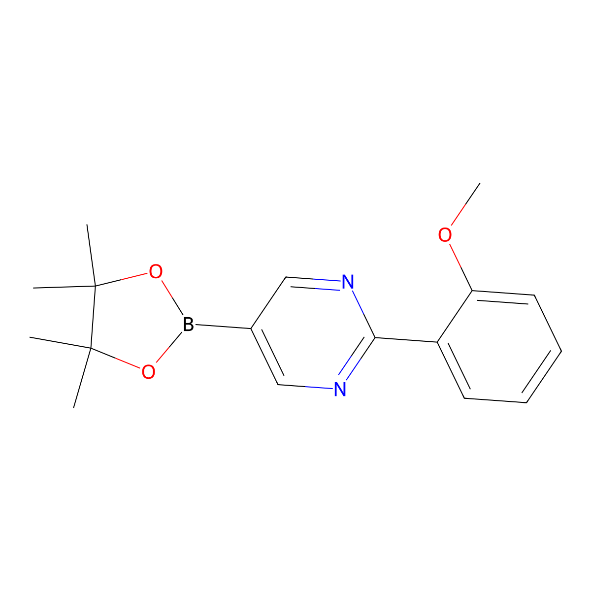 2-(2-Methoxyphenyl)pyrimidine-5-boronic acid pinacol ester molecular structure, CAS 1402227-23-9