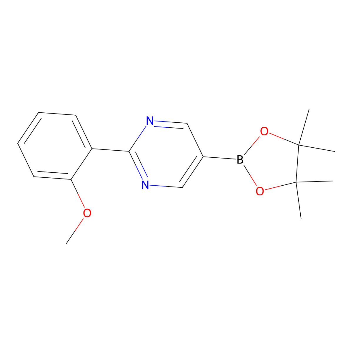 2-(2-Methoxyphenyl)pyrimidine-5-boronic acid pinacol ester molecular structure, CAS 1402227-23-9
