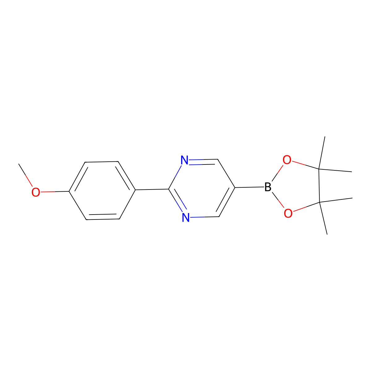 2-(4-Methoxyphenyl)pyrimidine-5-boronic acid pinacol ester molecular structure, CAS 1402227-25-1