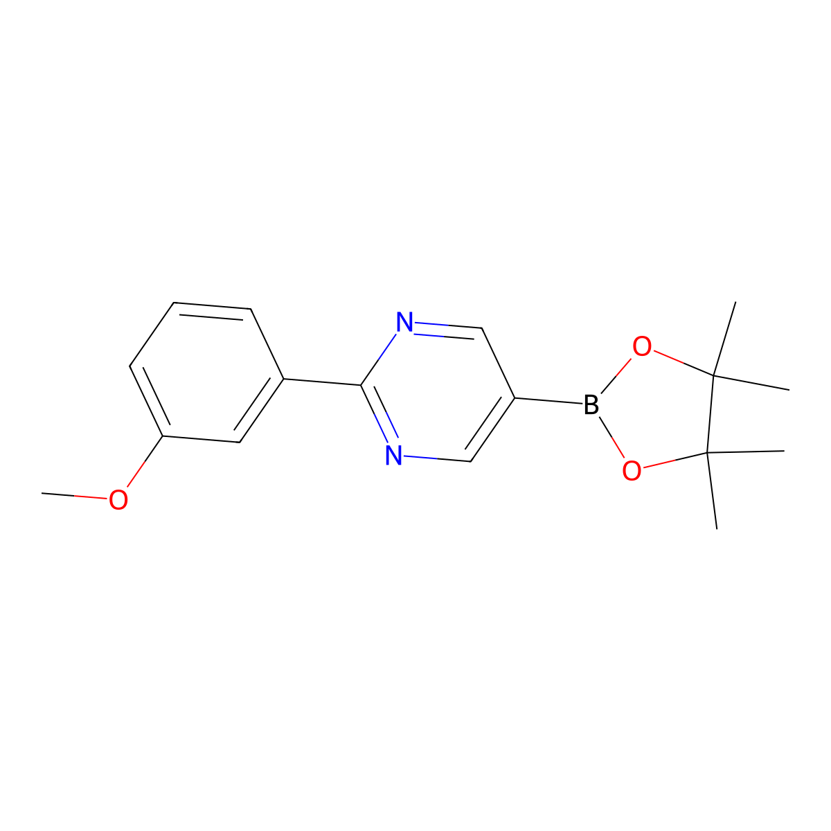 2-(3-Methoxyphenyl)pyrimidine-5-boronic acid pinacol ester molecular structure, CAS 1402227-27-3