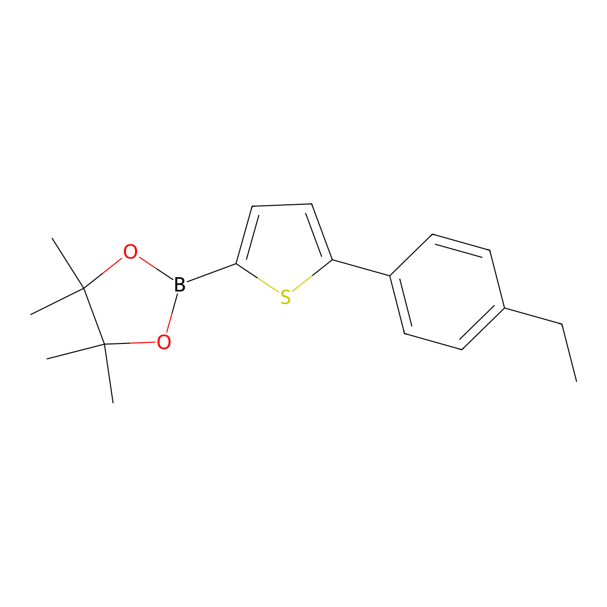 5-(4-Ethylphenyl)thiophene-2-boronic acid pinacol ester molecular structure, CAS 1402227-36-4