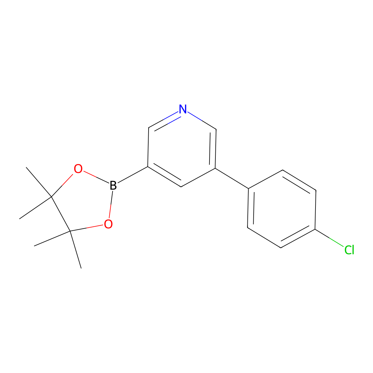 5-(4-Chlorophenyl)pyridine-3-boronic acid pinacol ester molecular structure, CAS 1402227-40-0