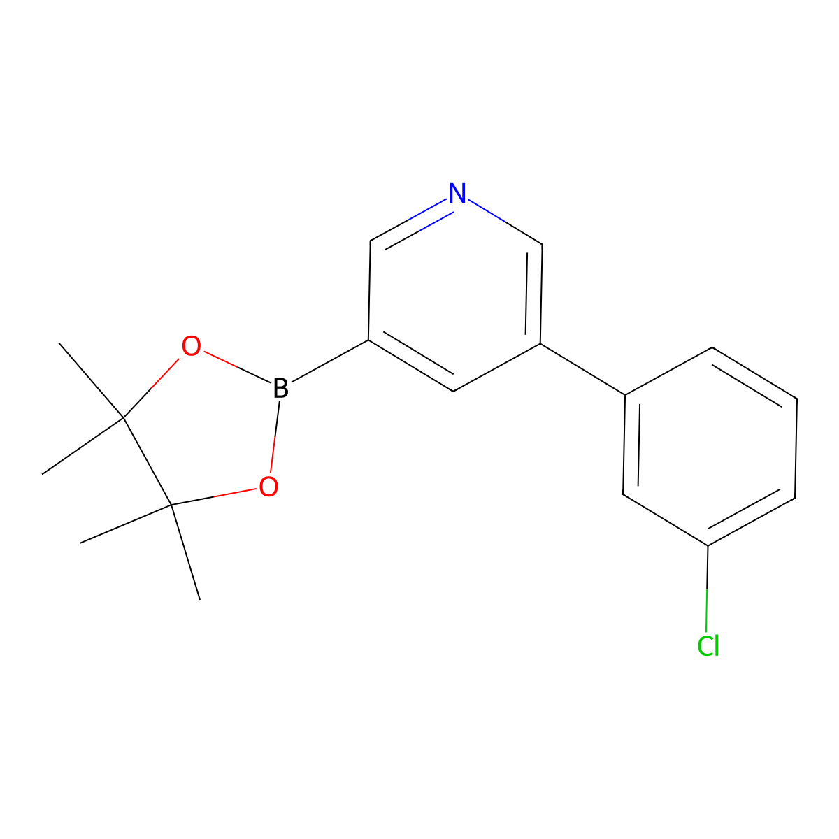 5-(3-Chlorophenyl)pyridine-3-boronic acid pinacol ester molecular structure, CAS 1402227-41-1