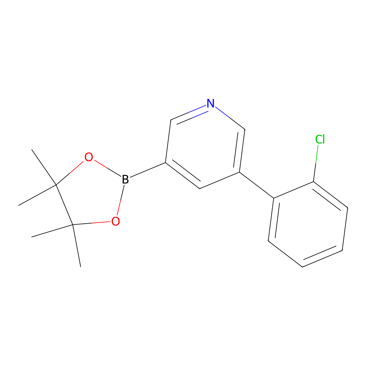 5-(2-Chlorophenyl)pyridine-3-boronic acid pinacol ester molecular structure, CAS 1402227-42-2