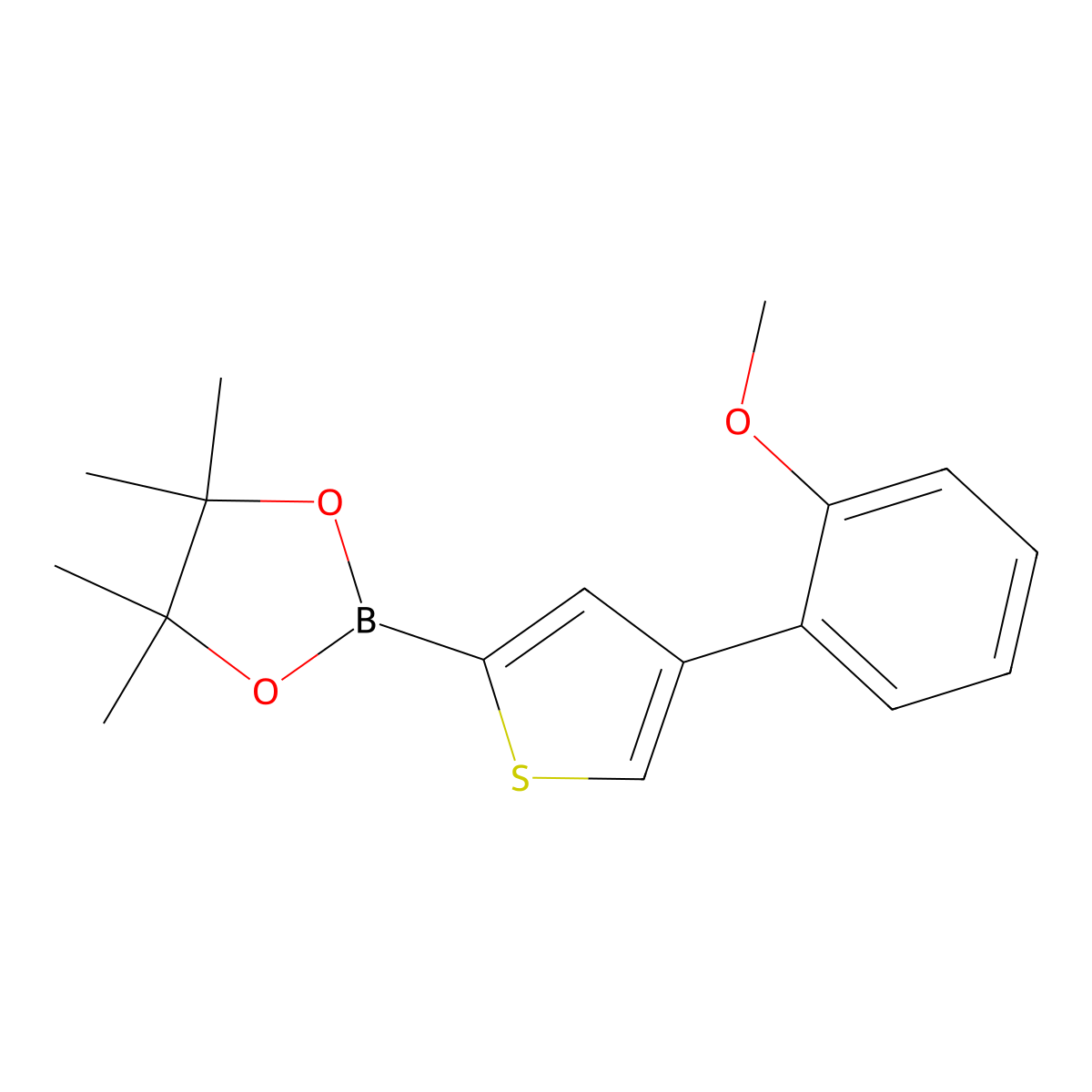 4-(2-Methoxyphenyl)thiophene-2-boronic acid pinacol ester molecular structure, CAS 1402227-45-5