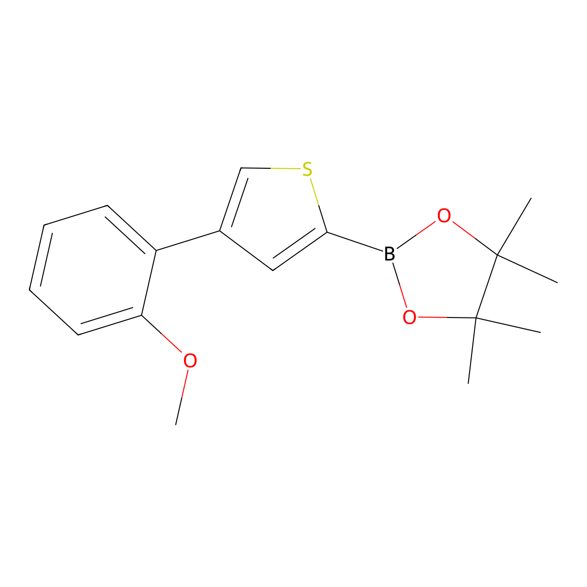4-(2-Methoxyphenyl)thiophene-2-boronic acid pinacol ester molecular structure, CAS 1402227-45-5