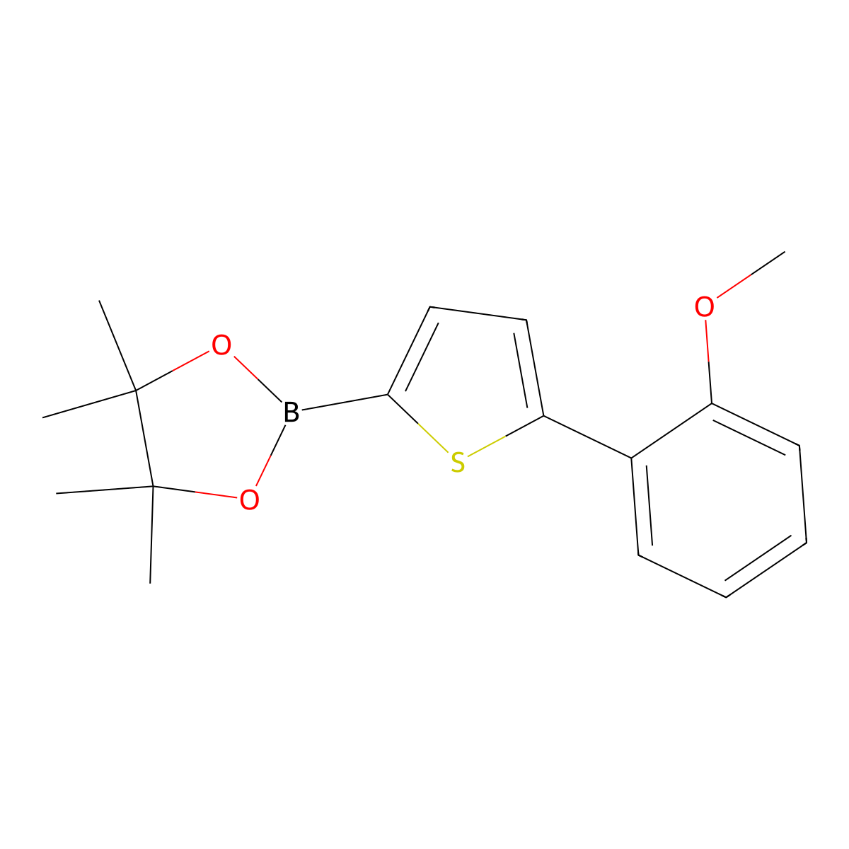 5-(2-Methoxyphenyl)thiophene-2-boronic acid pinacol ester molecular structure, CAS 1402227-46-6