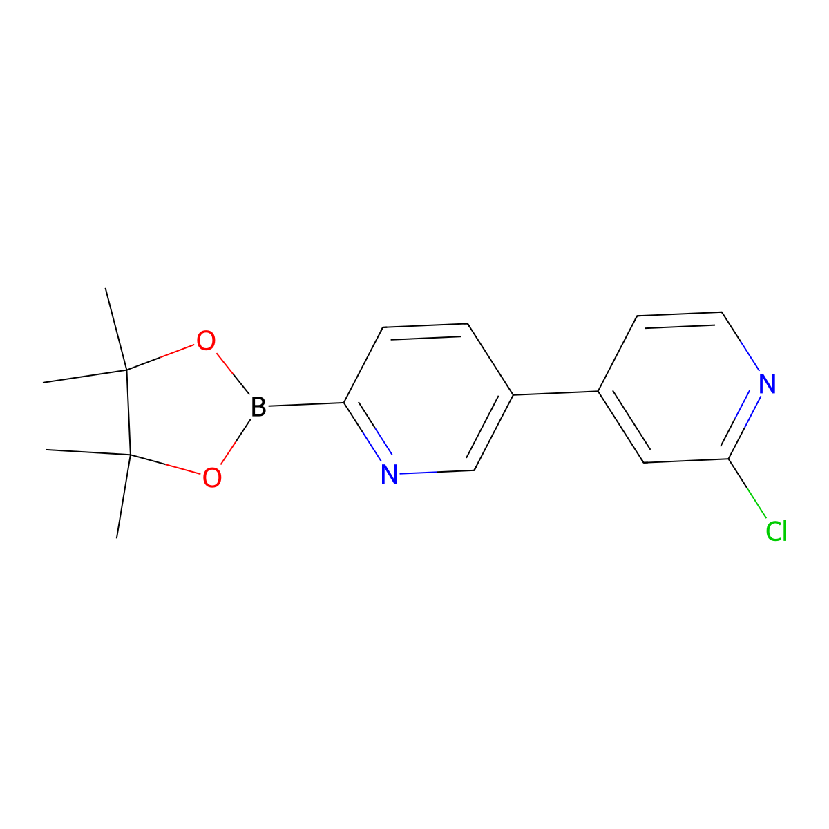 5-(2-Chloro-4-pyridyl)pyridine-2-boronic acid pinacol ester molecular structure, CAS 1402227-49-9