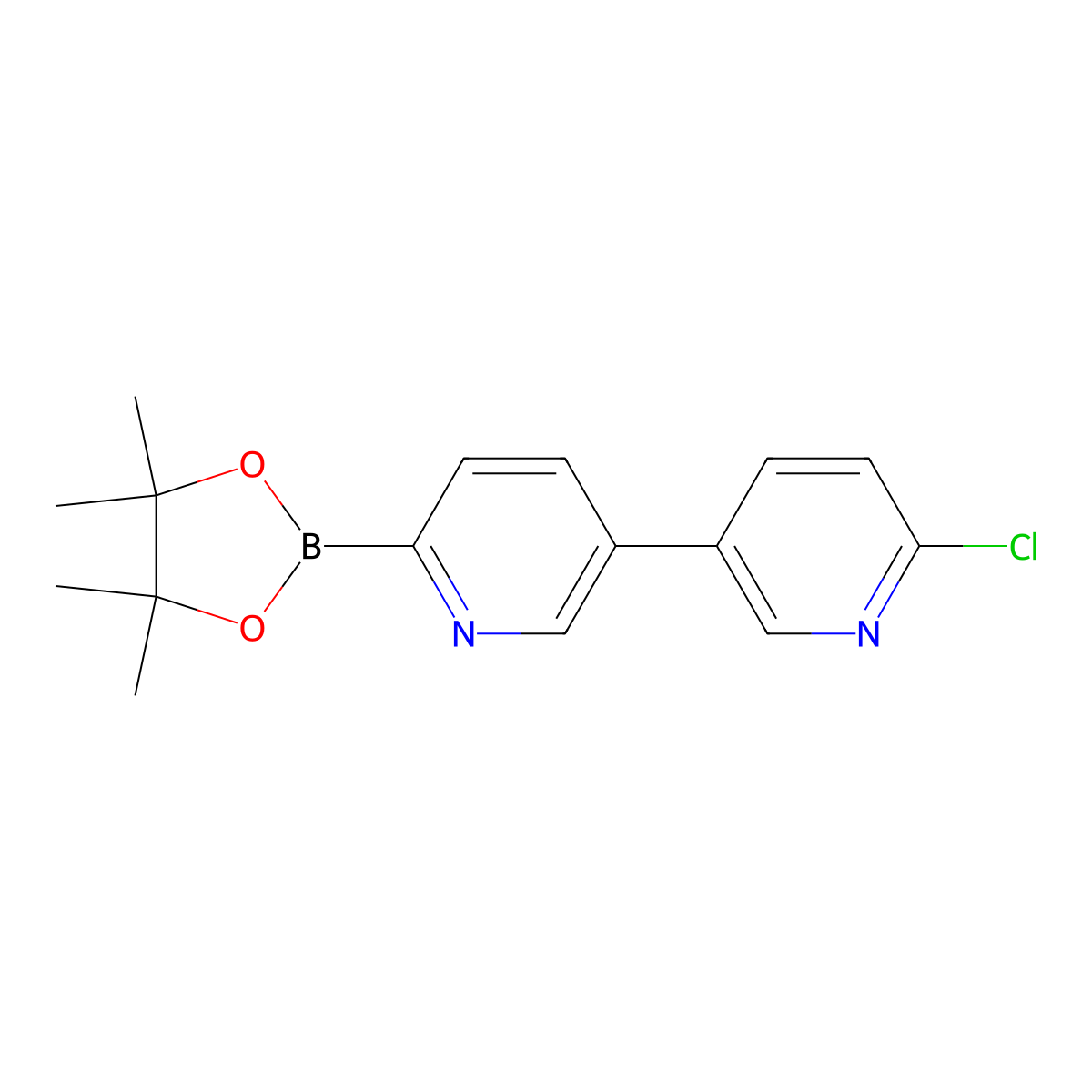 5-(6-Chloro-3-pyridyl)pyridine-2-boronic acid pinacol ester molecular structure, CAS 1402227-50-2