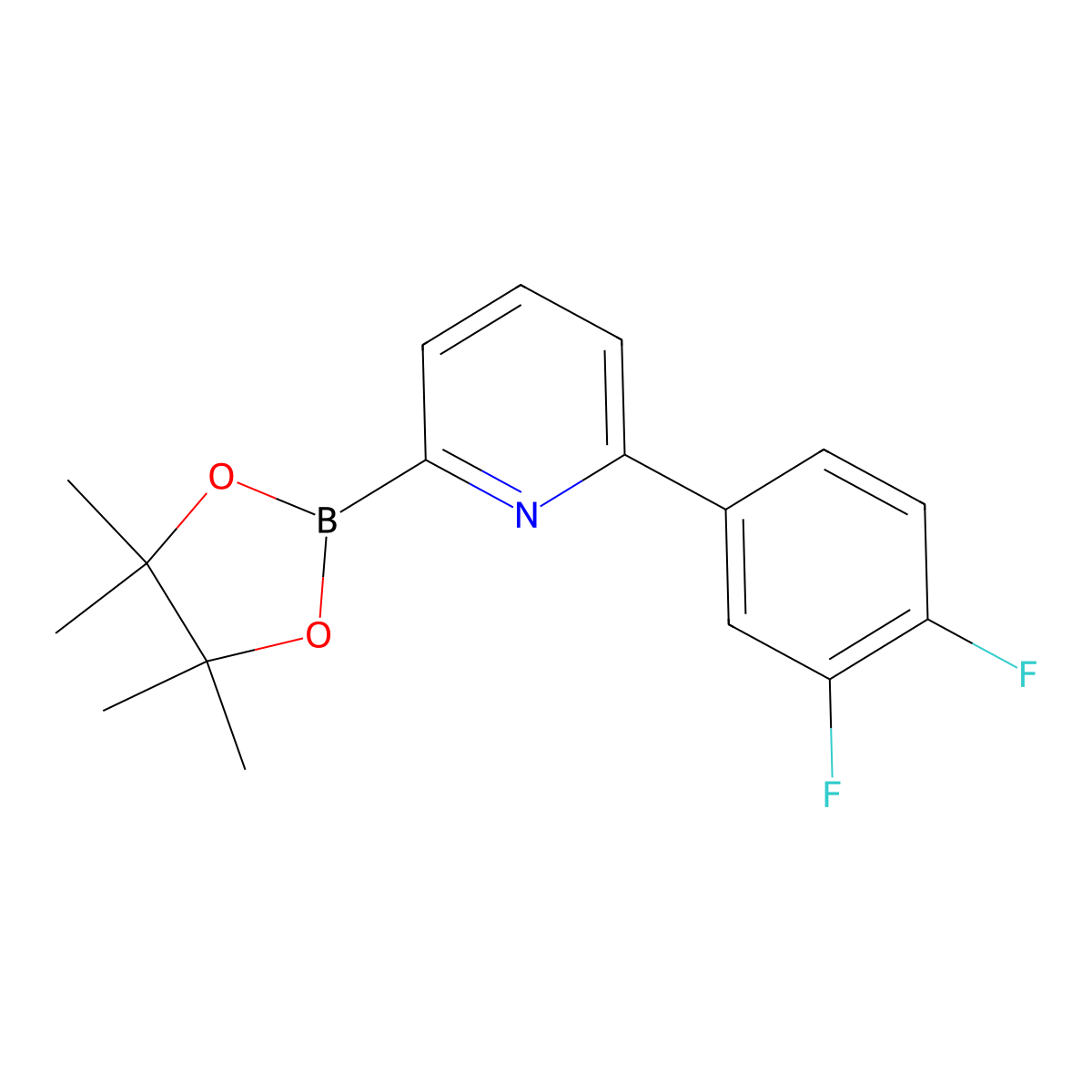 6-(3,4-Difluorophenyl)pyridine-2-boronic acid pinacol ester molecular structure, CAS 1402227-54-6
