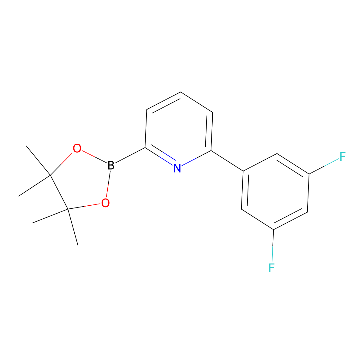 6-(3,5-Difluorophenyl)pyridine-2-boronic acid pinacol ester molecular structure, CAS 1402227-55-7