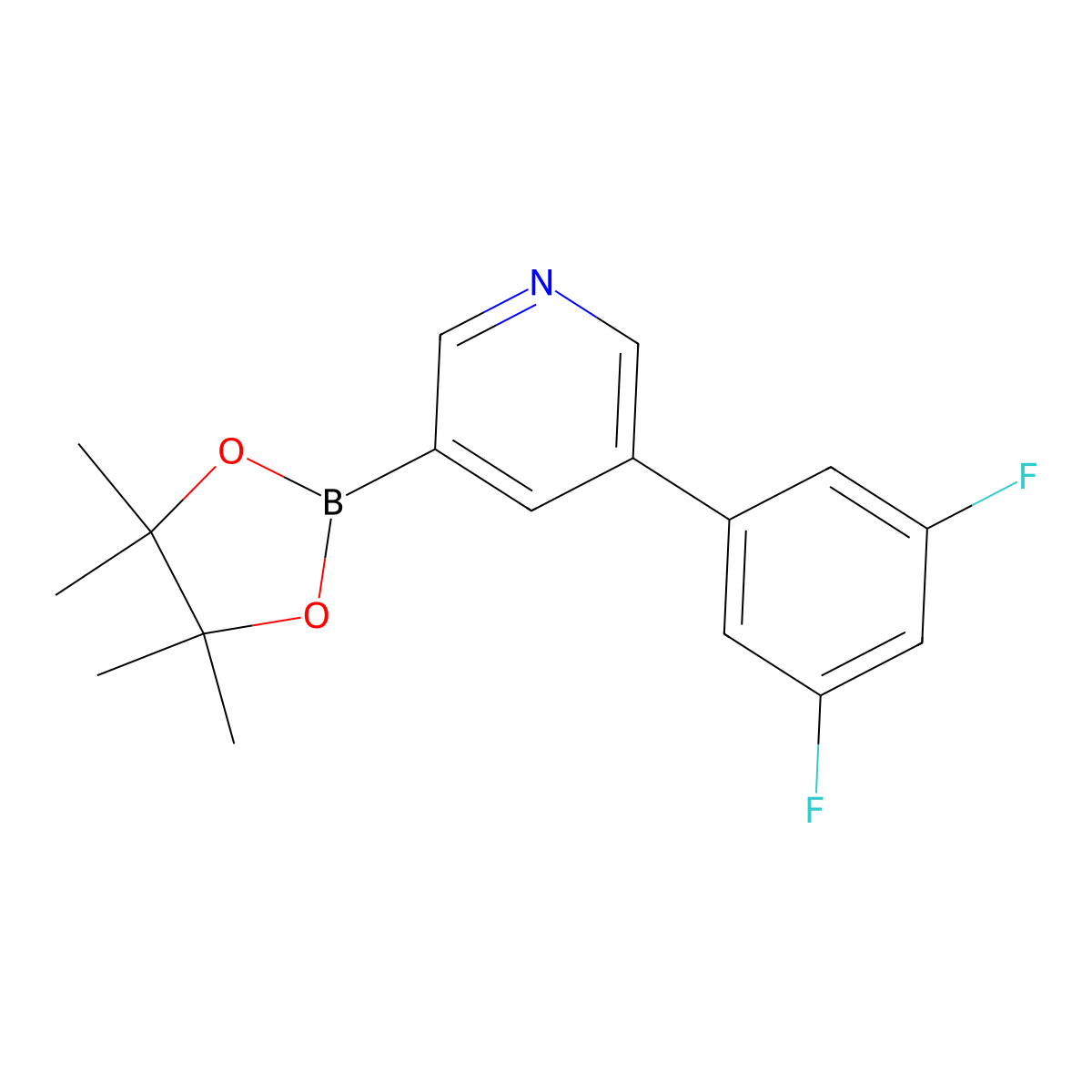 5-(3, 5-Difluorophenyl)pyridine-3-boronic acid pinacol ester molecular structure, CAS 1402227-57-9