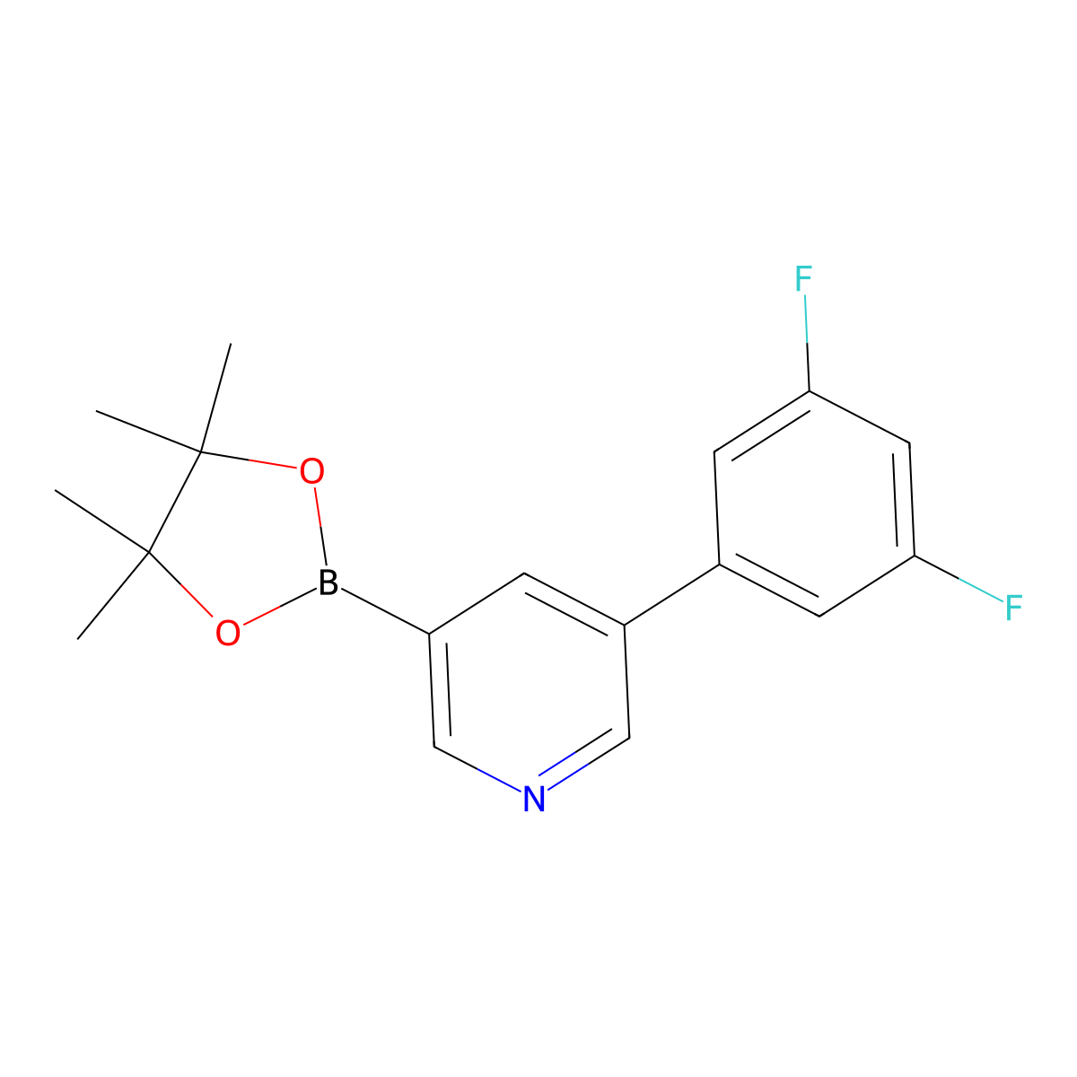 5-(3, 5-Difluorophenyl)pyridine-3-boronic acid pinacol ester molecular structure, CAS 1402227-57-9