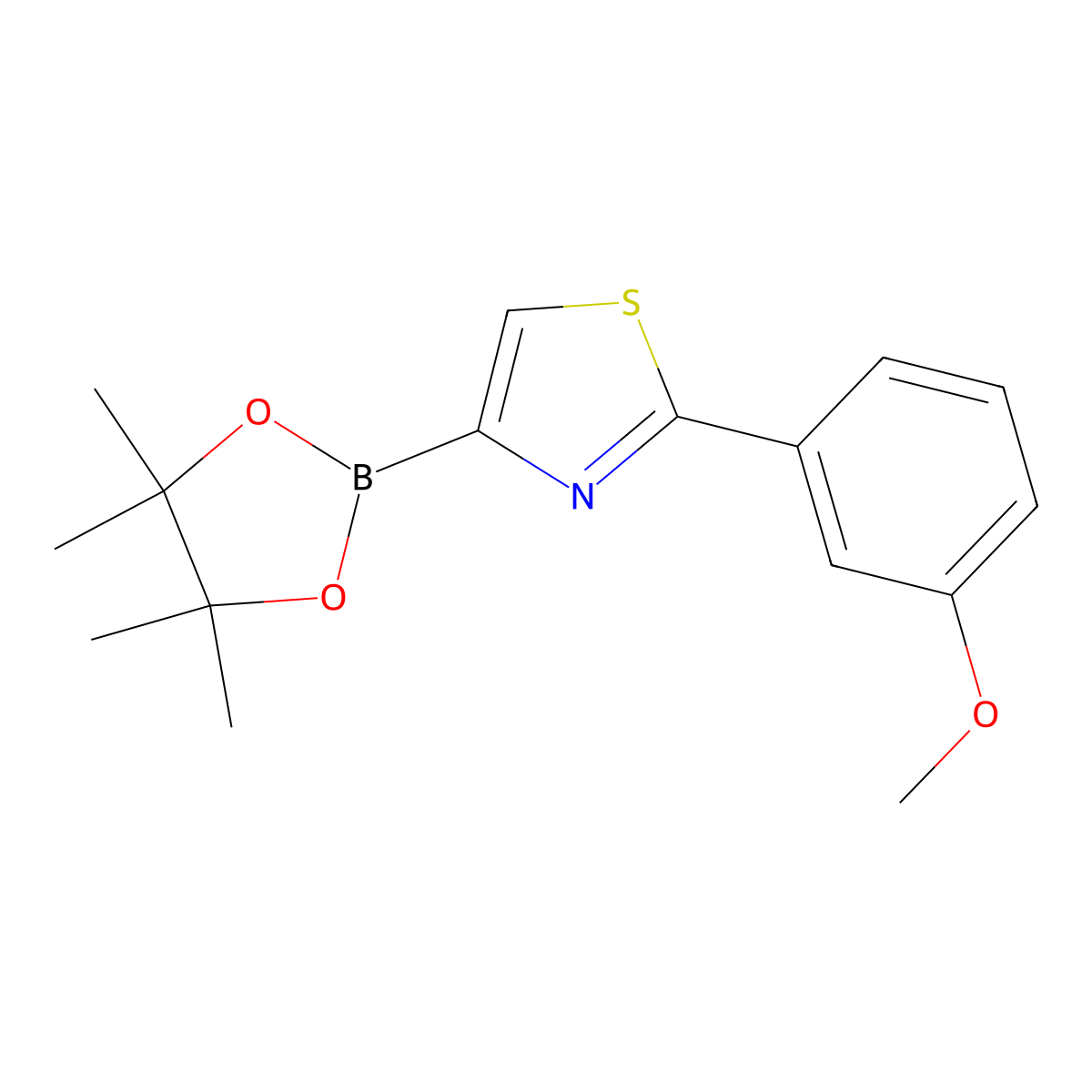 2-(3-Methoxyphenyl)thiazole-4-boronic acid pinacol ester molecular structure, CAS 1402227-58-0