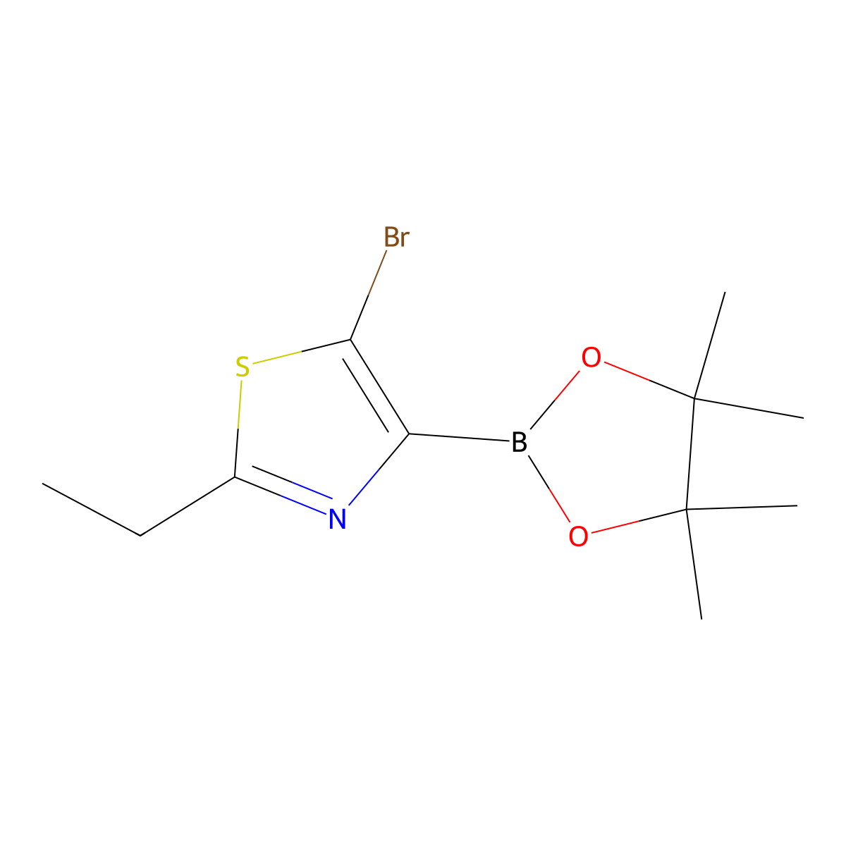 5-Bromo-2-ethylthiazole-4-boronic acid pinacol ester molecular structure, CAS 1402227-66-0