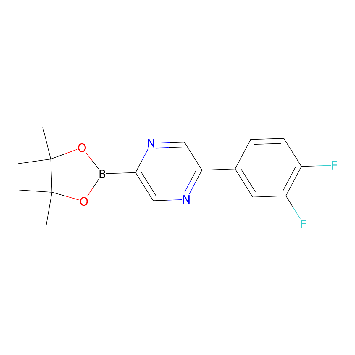 5-(3,4-Difluorophenyl)pyrazine-2-boronic acid pinacol ester molecular structure, CAS 1402227-70-6