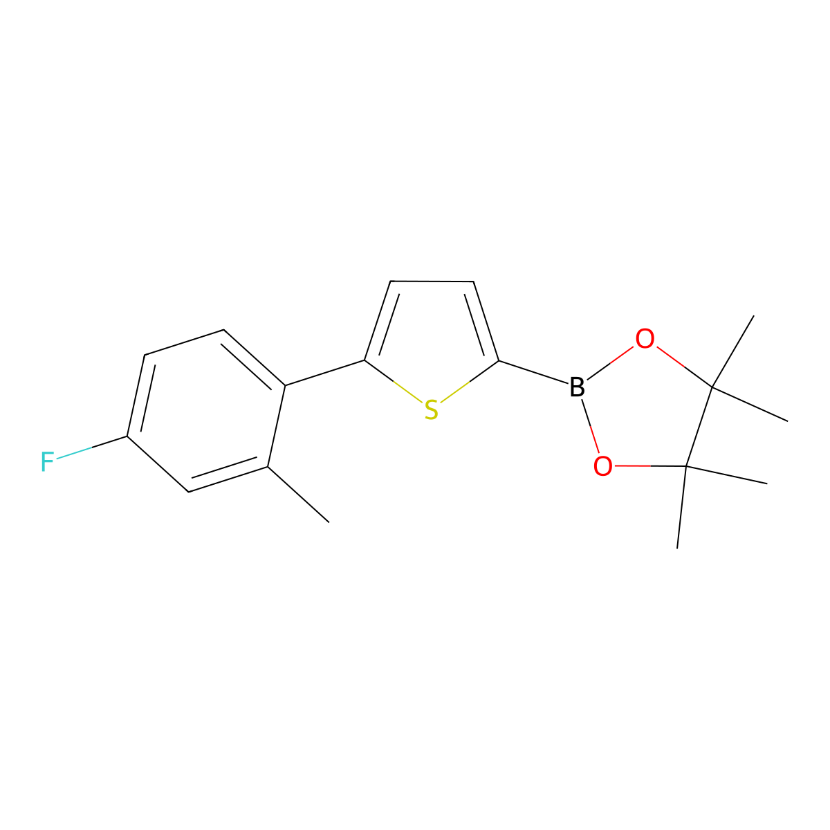 5-(4-Fluoro-2-methylphenyl)thiophene-2-boronic acid pinacol ester molecular structure, CAS 1402227-73-9
