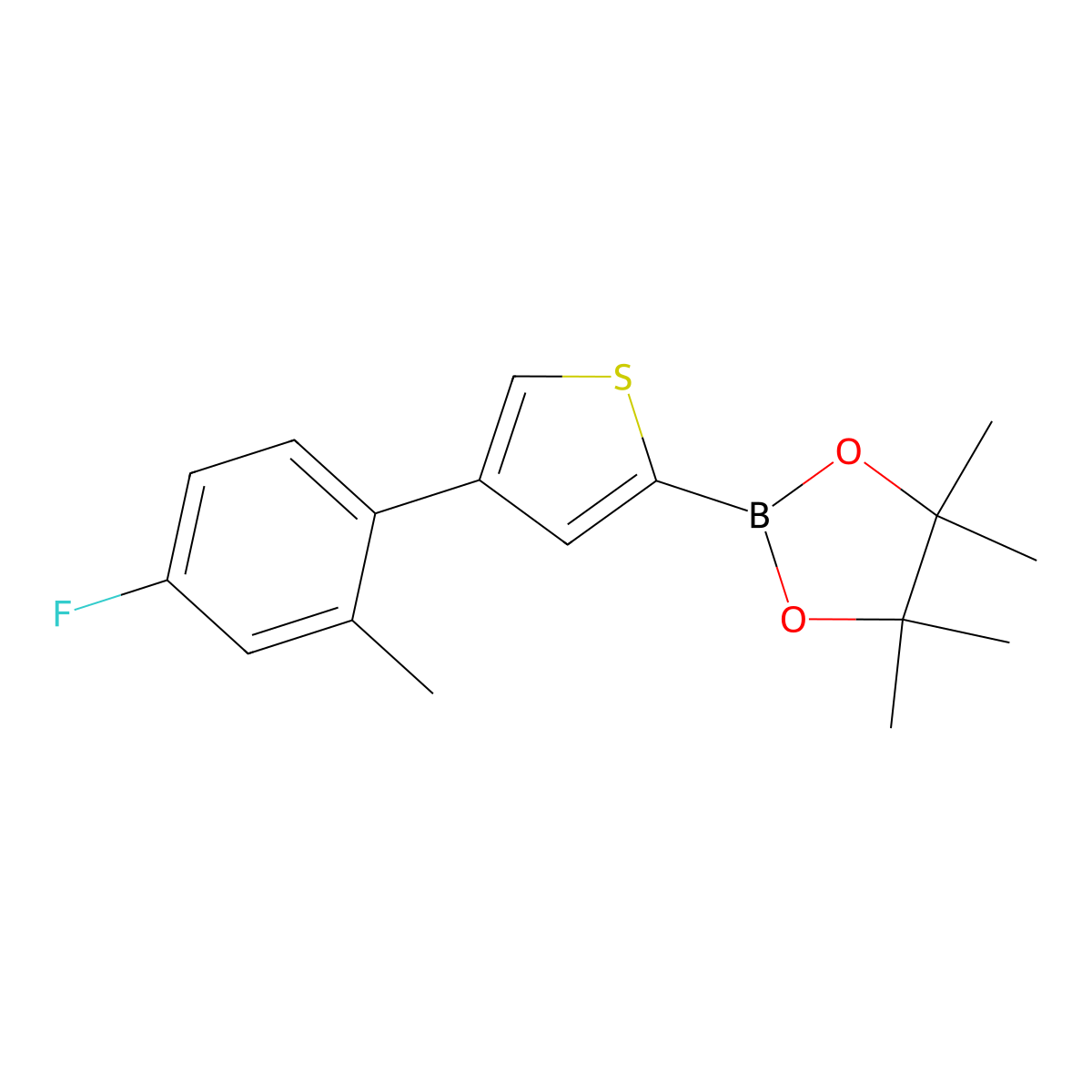 4-(4-Fluoro-2-methylphenyl)thiophene-2-boronic acid pinacol ester molecular structure, CAS 1402227-74-0