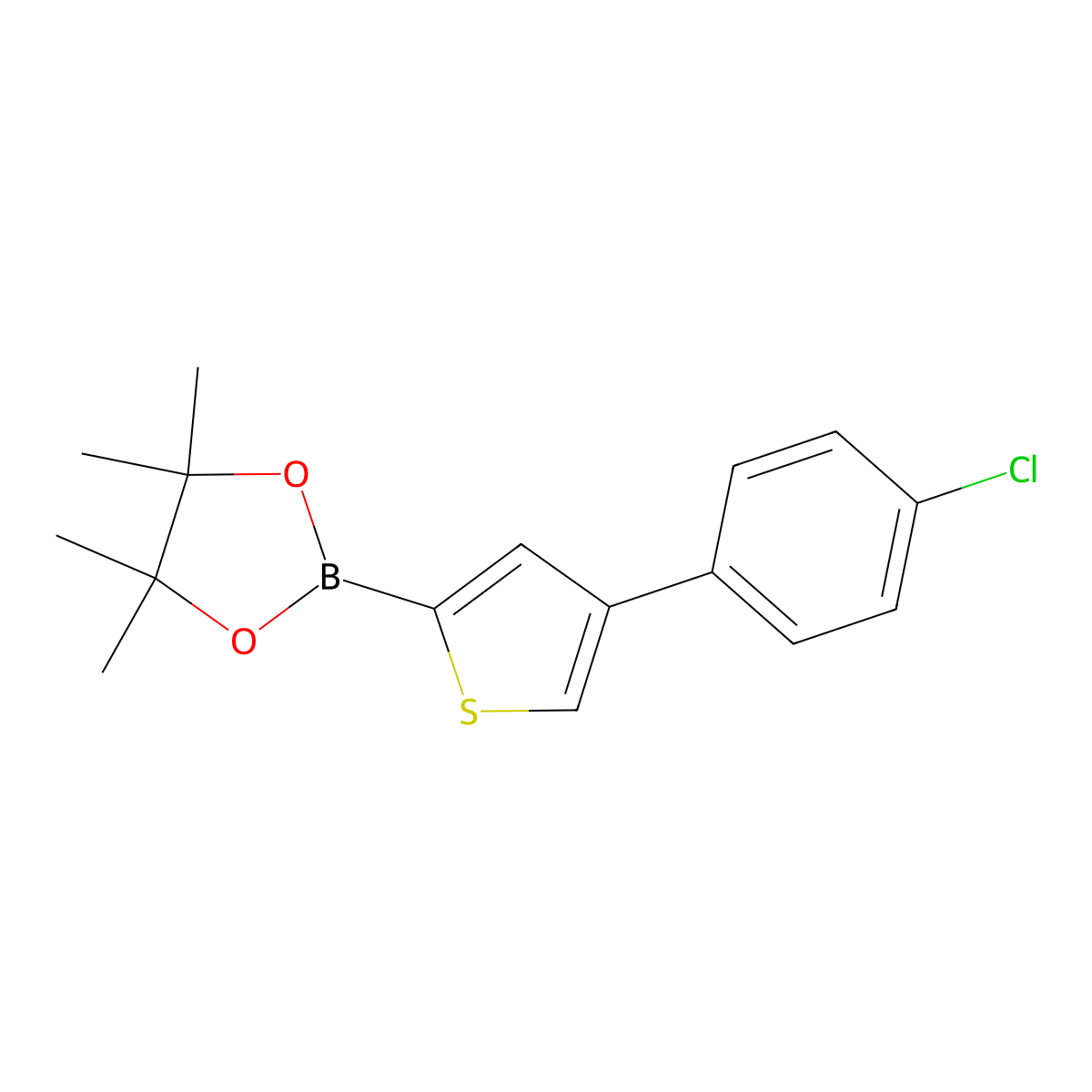 4-(4-Chlorophenyl)thiophene-2-boronic acid pinacol ester molecular structure, CAS 1402227-79-5