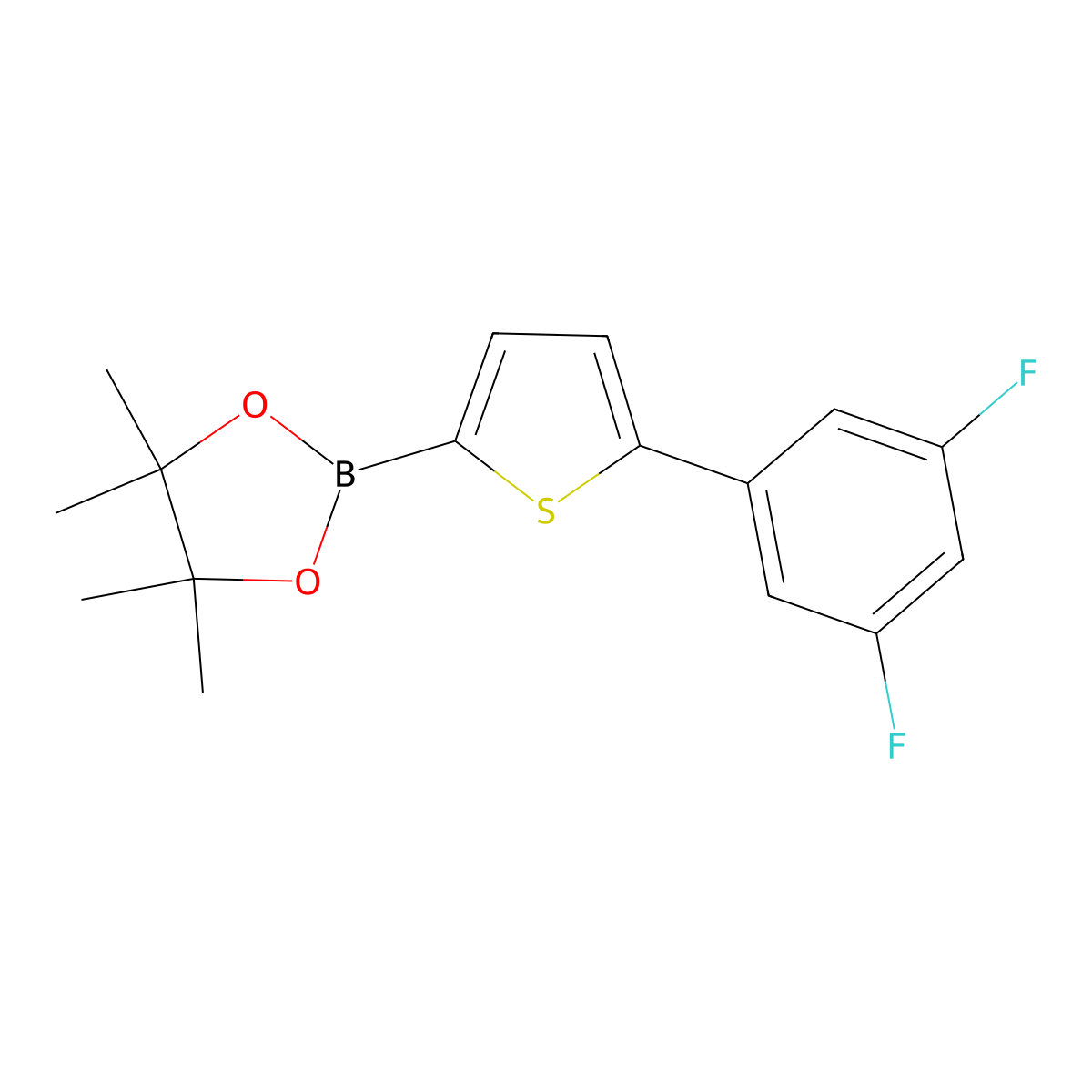 5-(3,5-Difluorophenyl)thiophene-2-boronic acid pinacol ester molecular structure, CAS 1402227-88-6