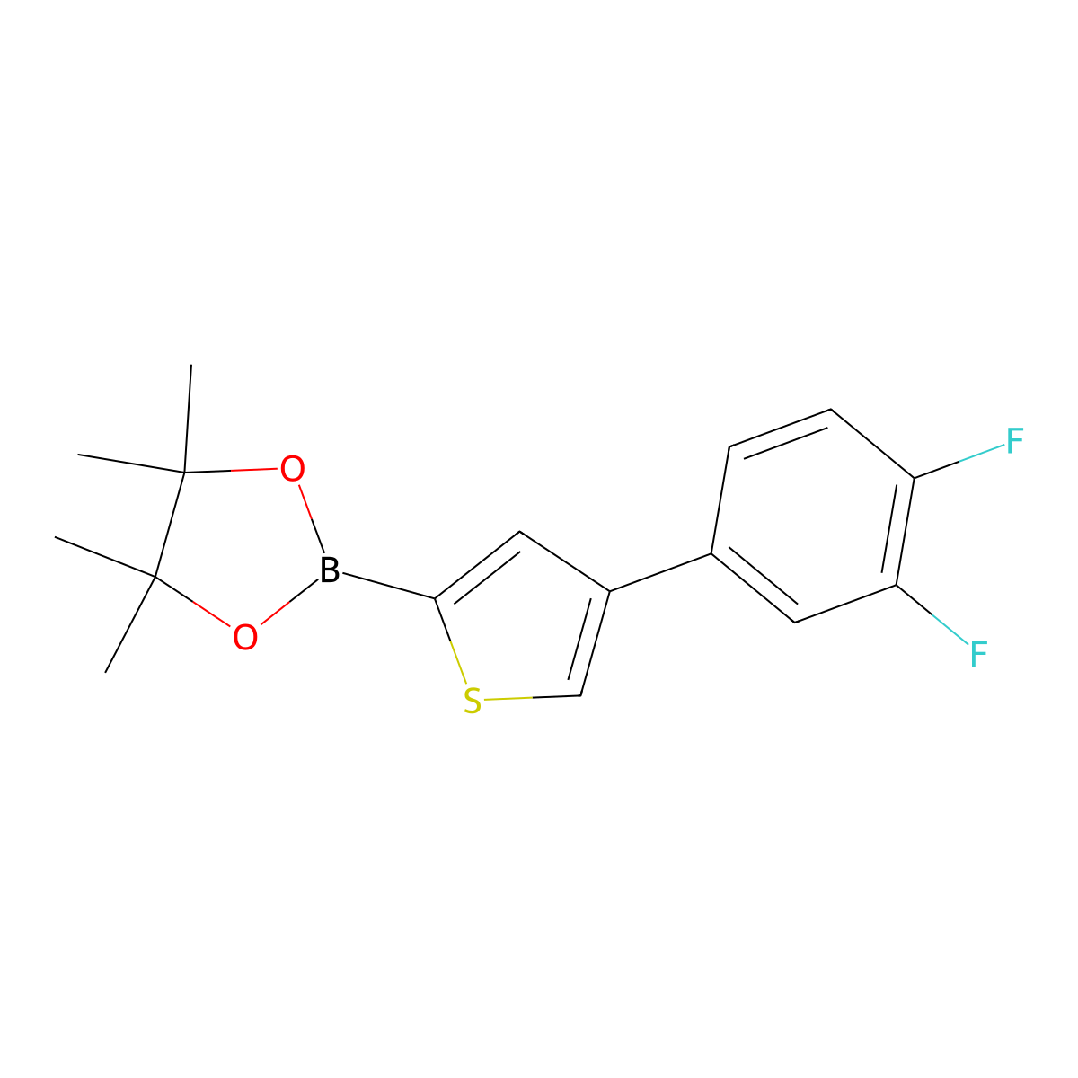 2-(4-(3,4-Difluorophenyl)thiophen-2-yl)-4,4,5,5-tetramethyl-1,3,2-dioxaborolane molecular structure, CAS 1402227-89-7