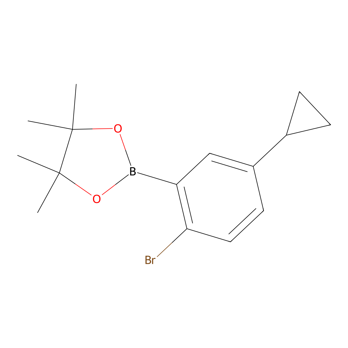 2-(2-Bromo-5-cyclopropylphenyl)-4,4,5,5-tetramethyl-1,3,2-dioxaborolane molecular structure, CAS 1402227-93-3