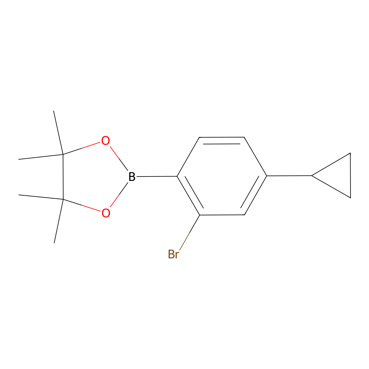 2-(2-Bromo-4-cyclopropylphenyl)-4,4,5,5-tetramethyl-1,3,2-dioxaborolane molecular structure, CAS 1402227-94-4
