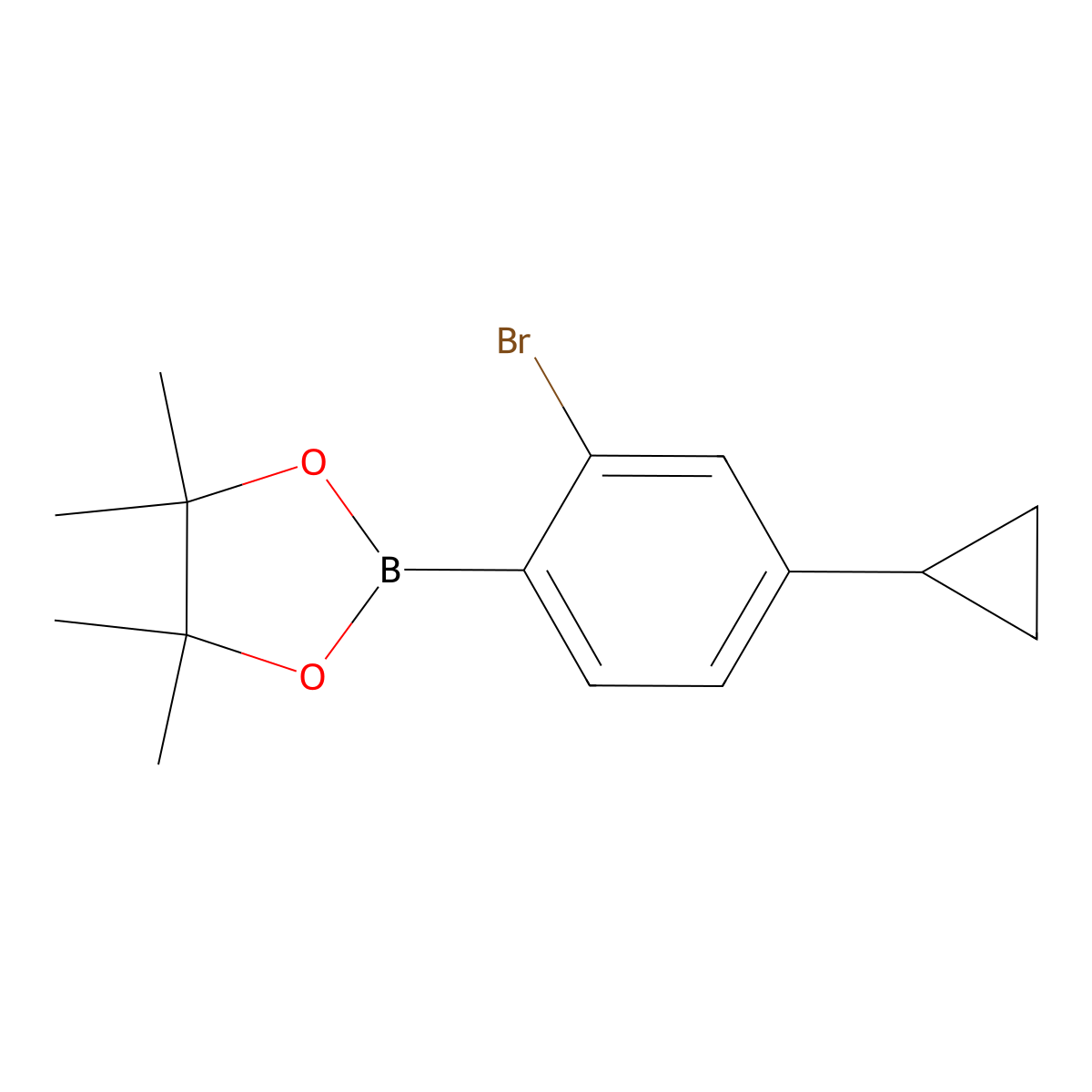 2-(2-Bromo-4-cyclopropylphenyl)-4,4,5,5-tetramethyl-1,3,2-dioxaborolane molecular structure, CAS 1402227-94-4