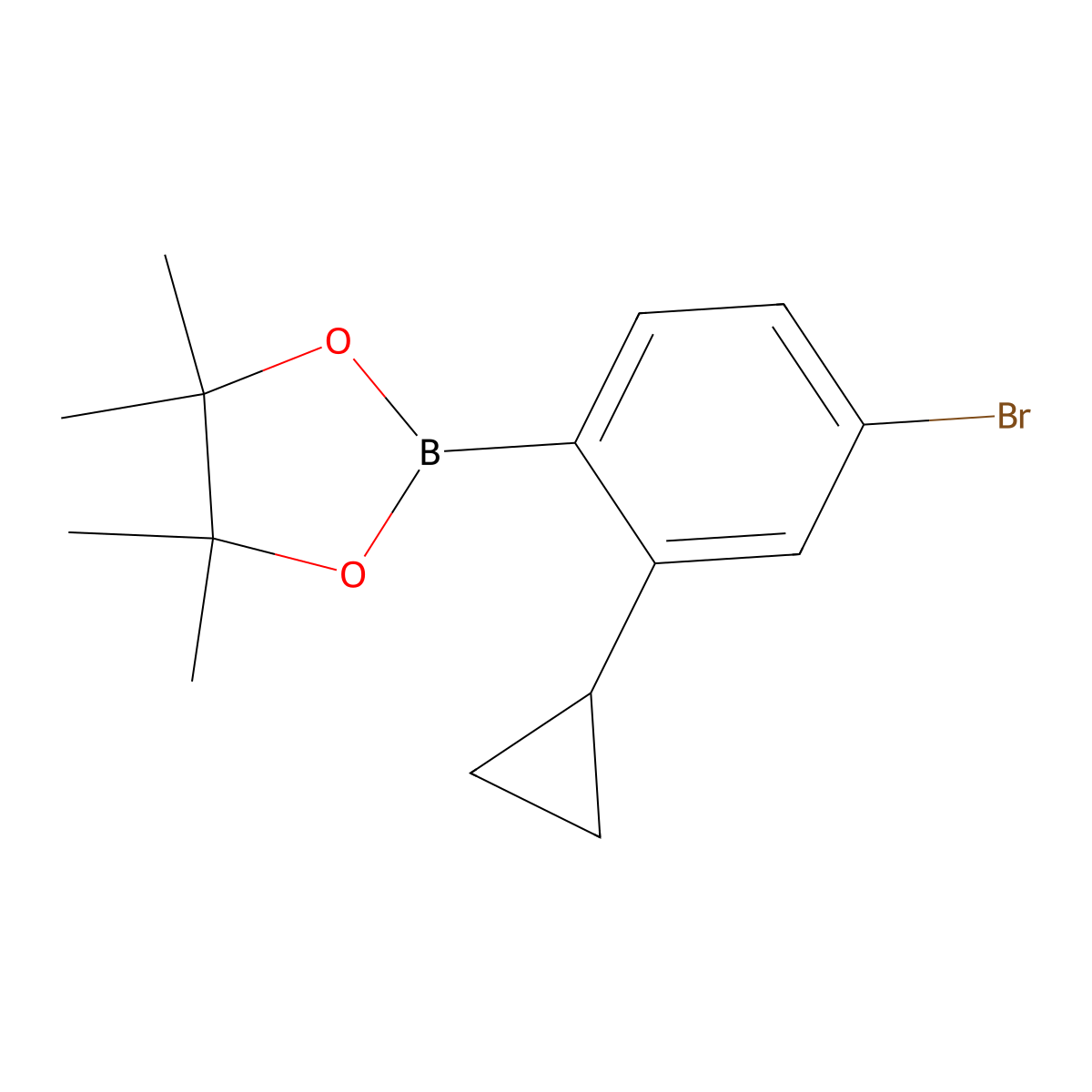 2-(4-Bromo-2-cyclopropylphenyl)-4,4,5,5-tetramethyl-1,3,2-dioxaborolane molecular structure, CAS 1402227-95-5