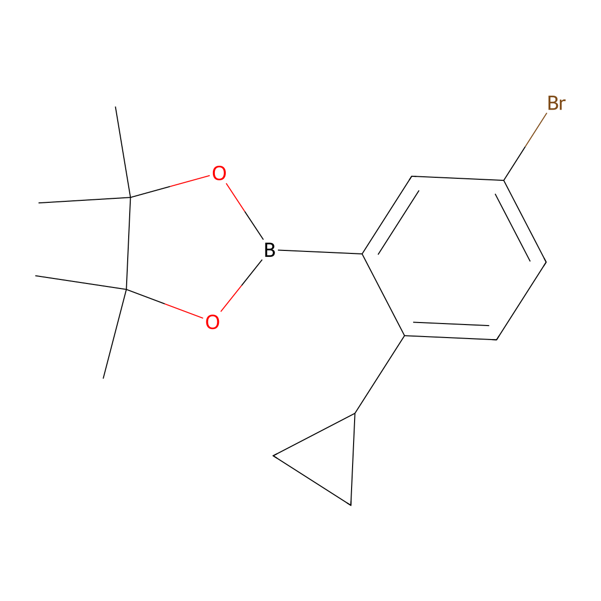 2-(5-Bromo-2-cyclopropylphenyl)-4,4,5,5-tetramethyl-1,3,2-dioxaborolane molecular structure, CAS 1402227-96-6