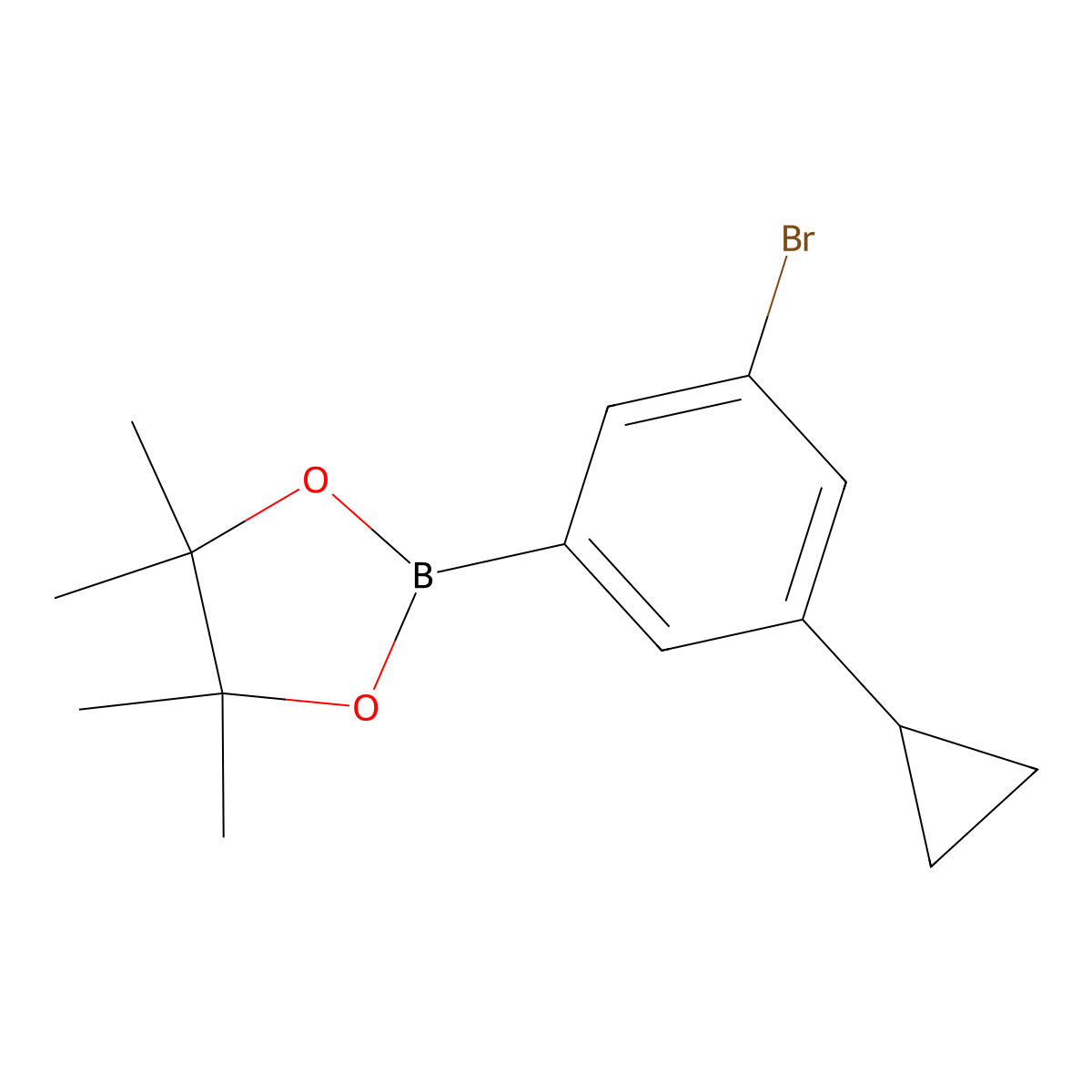 2-(3-Bromo-5-cyclopropylphenyl)-4,4,5,5-tetramethyl-1,3,2-dioxaborolane molecular structure, CAS 1402227-97-7