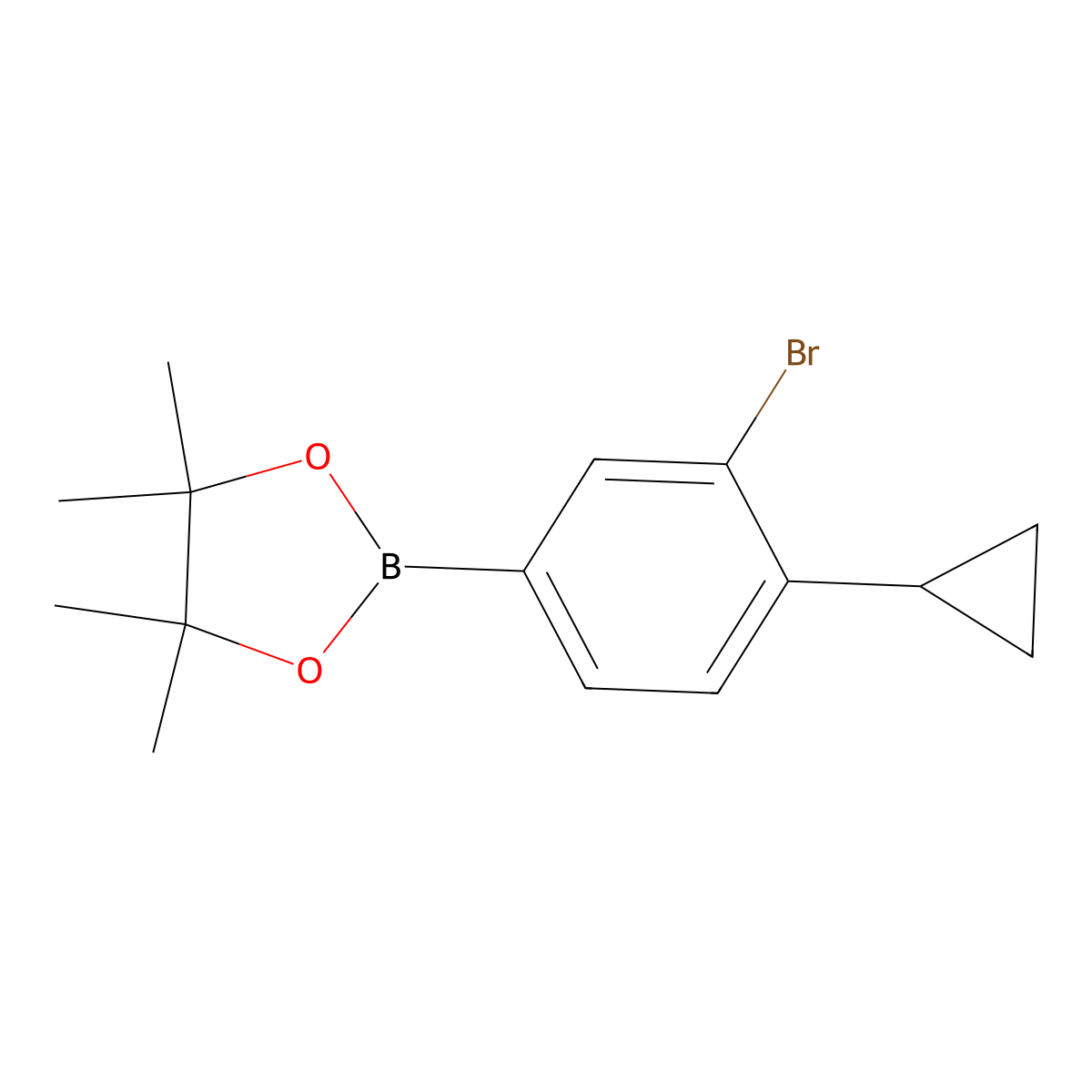 2-(3-Bromo-4-cyclopropylphenyl)-4,4,5,5-tetramethyl-1,3,2-dioxaborolane molecular structure, CAS 1402227-98-8