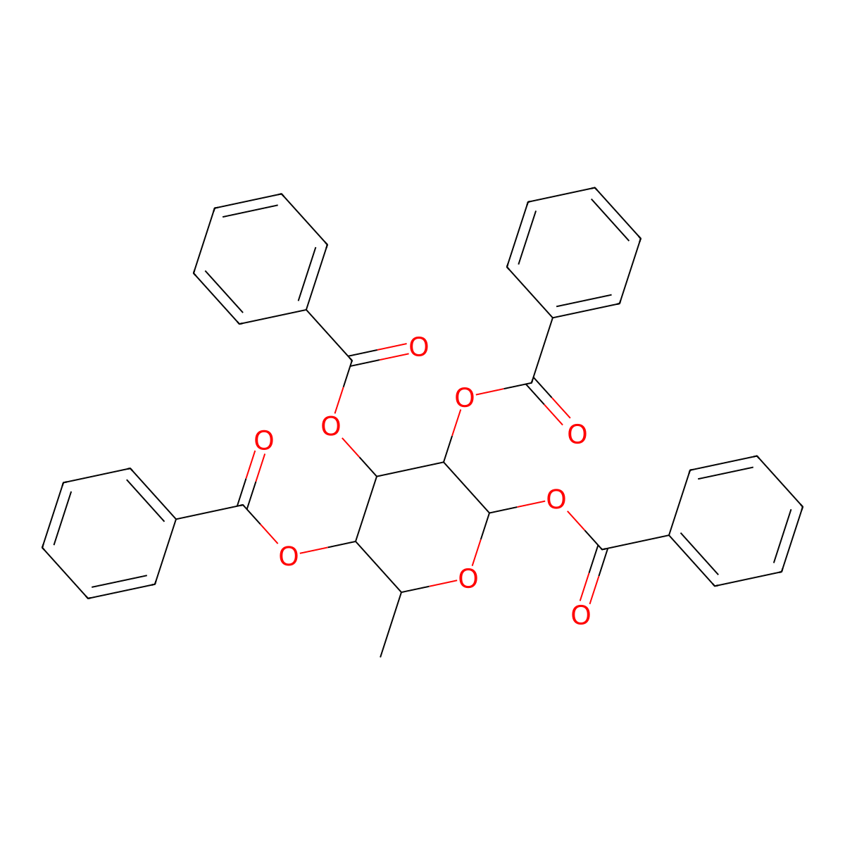 1,2,3,4-Tetra-O-benzoyl-L-fucopyranose molecular structure, CAS 140223-15-0