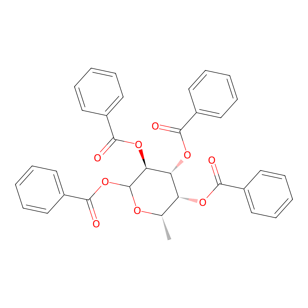 1,2,3,4-Tetra-O-benzoyl-L-fucopyranose molecular structure, CAS 140223-15-0