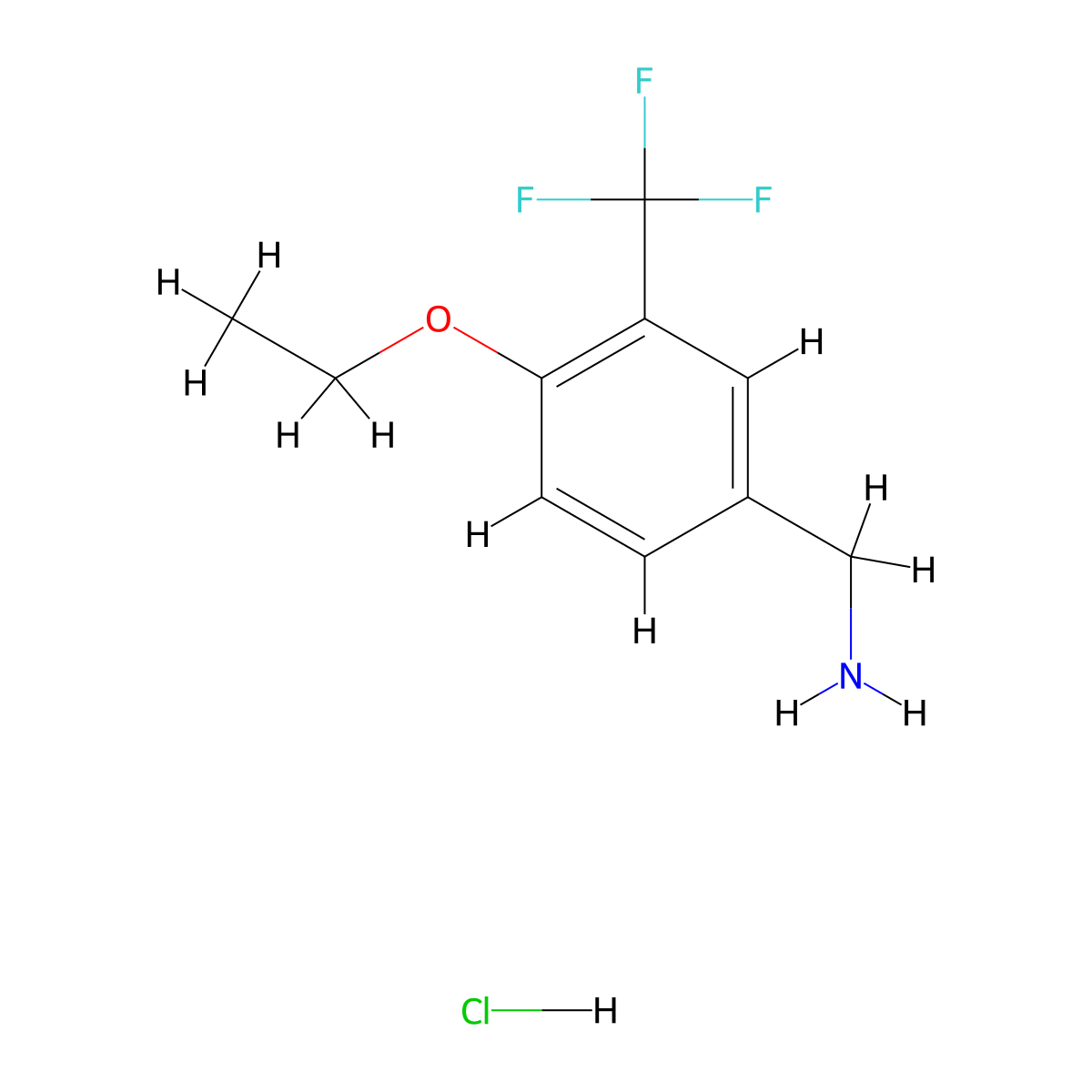 [4-Ethoxy-3-(trifluoromethyl)phenyl]methanamine hydrochloride molecular structure, CAS 1402232-47-6
