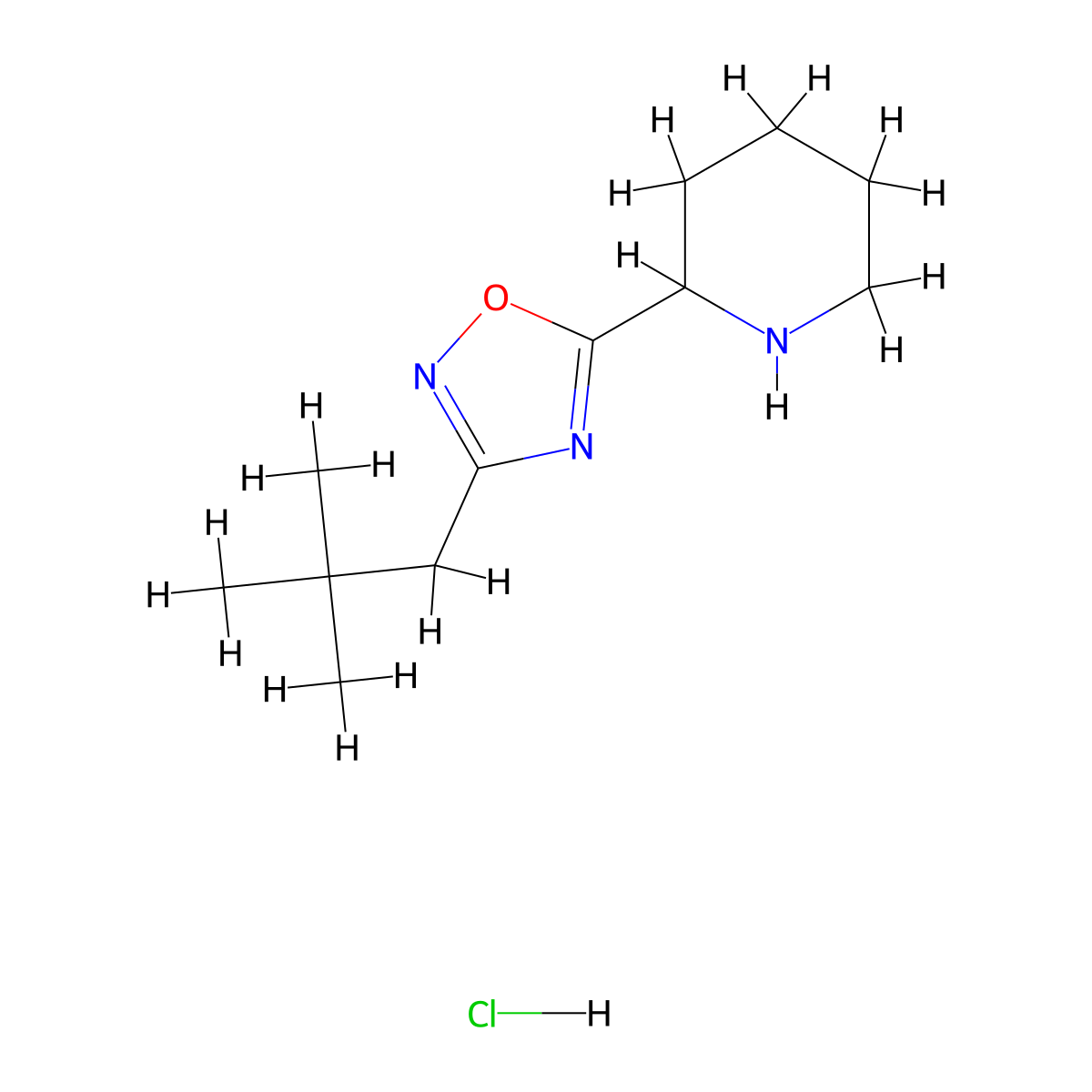 2-[3-(2,2-Dimethylpropyl)-1,2,4-oxadiazol-5-yl]piperidine hydrochloride molecular structure, CAS 1402232-48-7