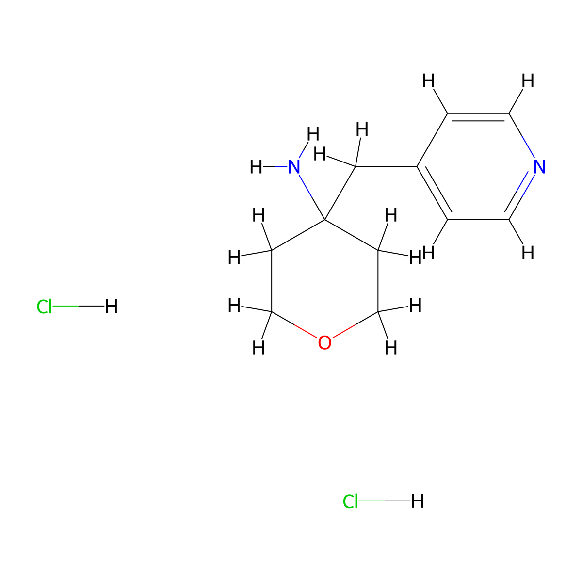 4-(Pyridin-4-ylmethyl)oxan-4-amine dihydrochloride molecular structure, CAS 1402232-49-8