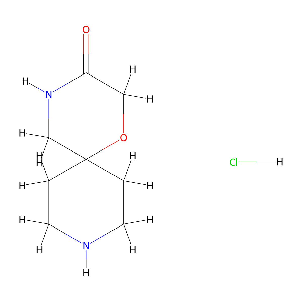 1-Oxa-4,9-diazaspiro[5.5]undecan-3-one hydrochloride molecular structure, CAS 1402232-51-2